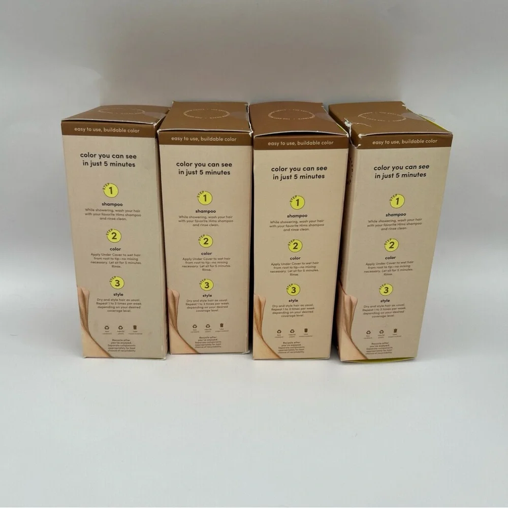 4X Hims Hair Color‎ & Conditioner Under Cover Light Brown 5 fl oz New